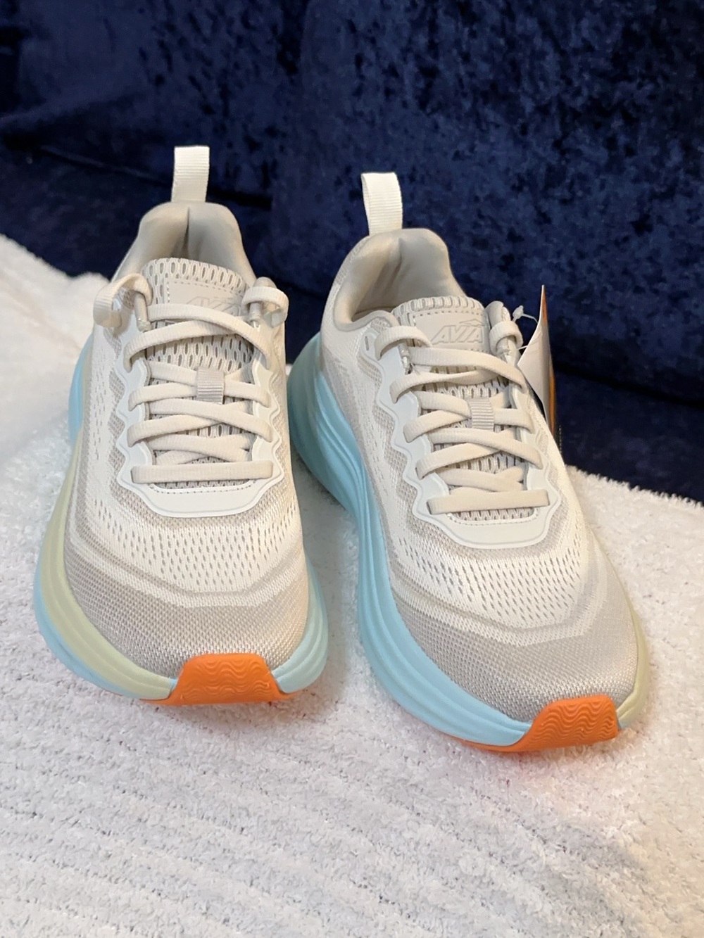 Avia Women’s Comfort Performance Sneakers Grey With Blue, Yellow & Orange Accen - Picture 4 of 16